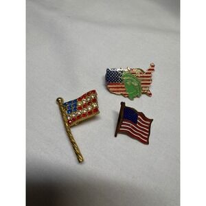 Patriotic flag USA‎ America pins. Set of 3